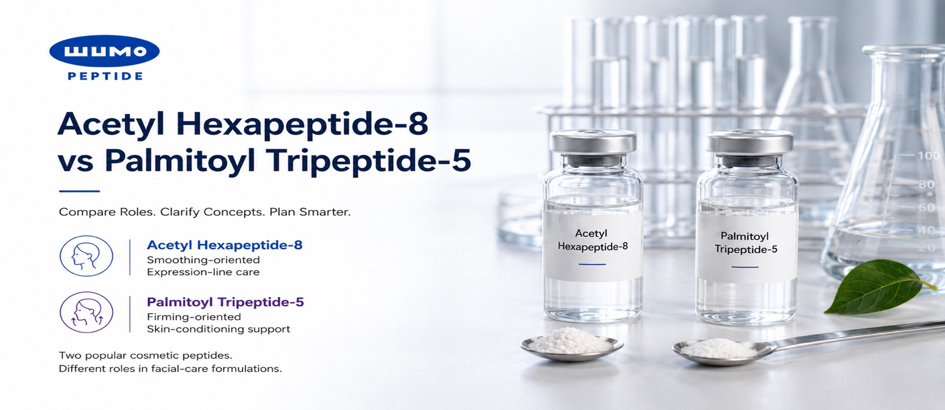 Acetyl Hexapeptide-8 vs Palmitoyl Tripeptide-5: How B2B Teams Compare Two Facial-Care Peptide Roles