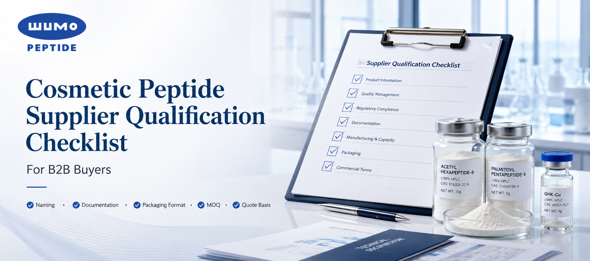 Cosmetic Peptide Supplier Qualification Checklist for B2B Buyers
