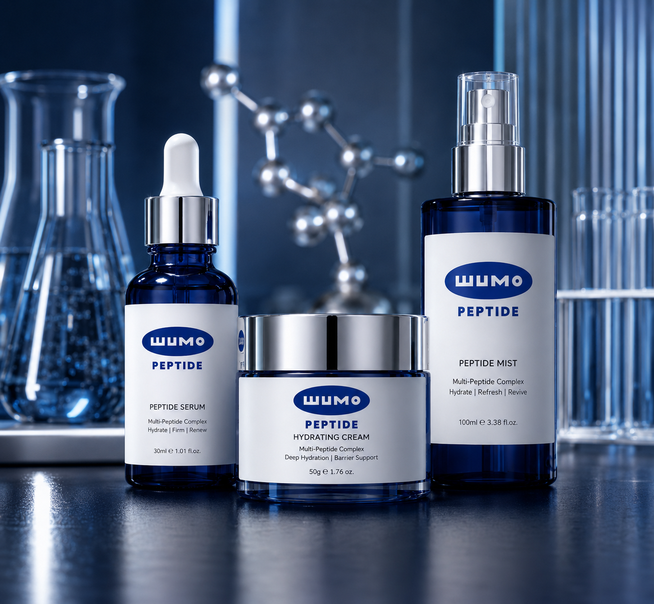Peptide serum cream mist and mask formulation concepts