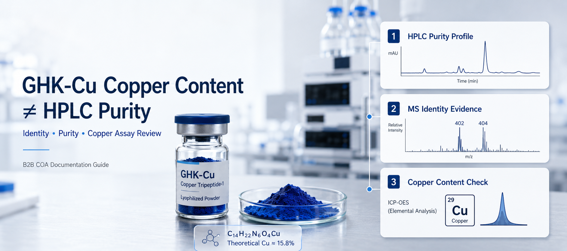 GHK-Cu Copper Content: Why Purity Percentage Is Not Copper Content