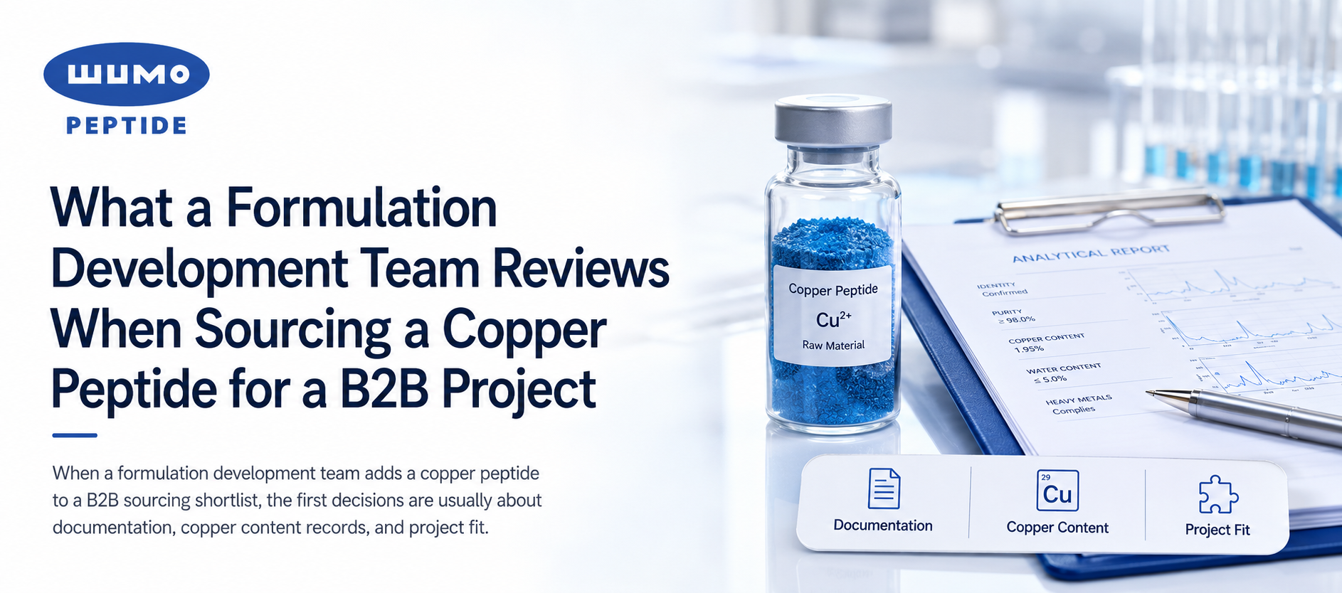 What a Formulation Development Team Reviews When Sourcing a Copper Peptide for a B2B Project