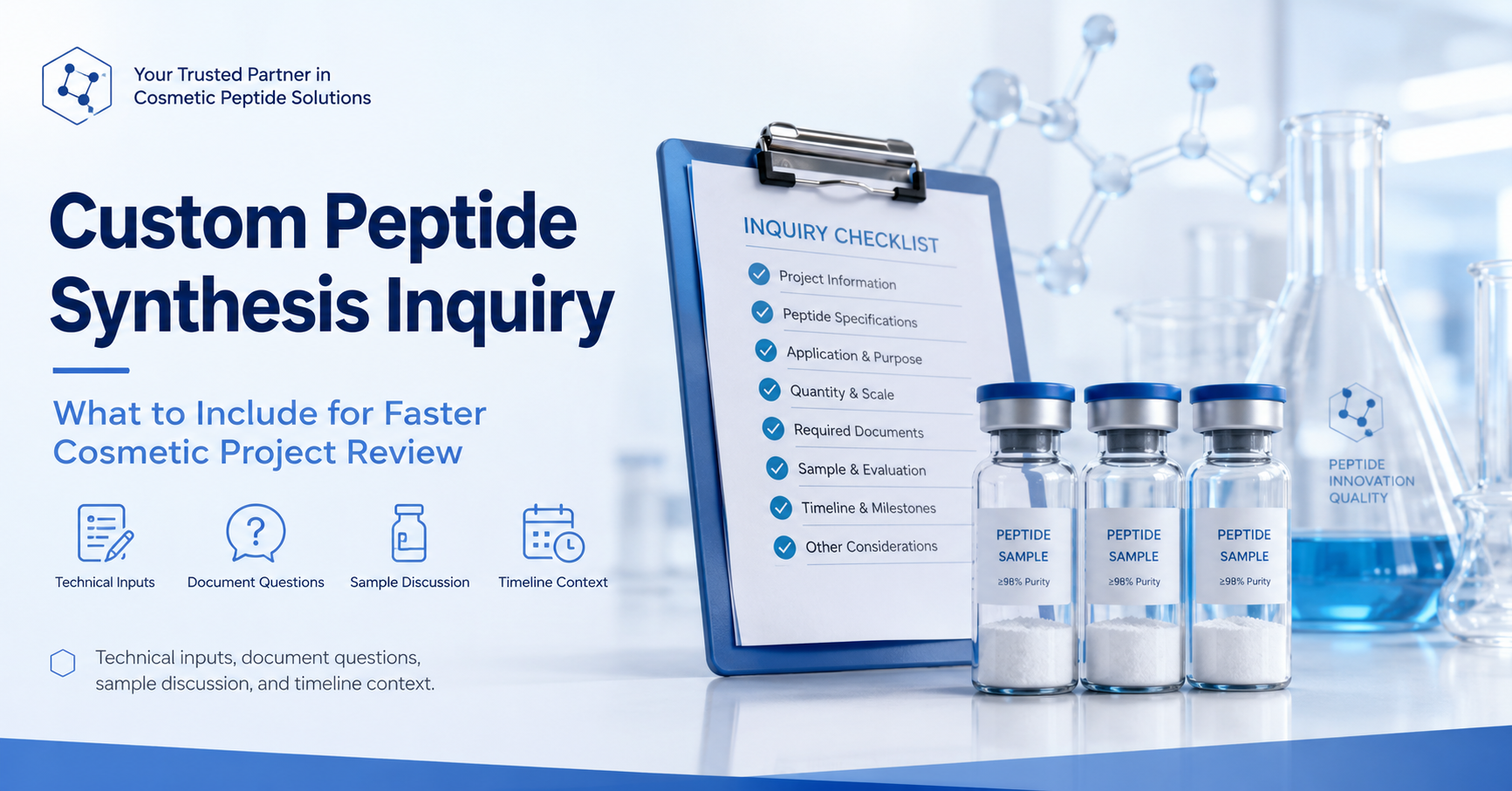 What to Include in a Custom Peptide Synthesis Inquiry for Faster Cosmetic Project Review